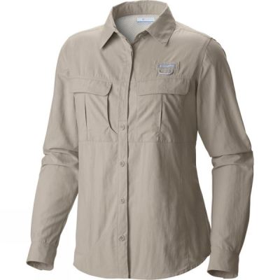 Camisa Columbia Cascades Explorer Manga Larga Mujer - Beige - Chile MVO624139